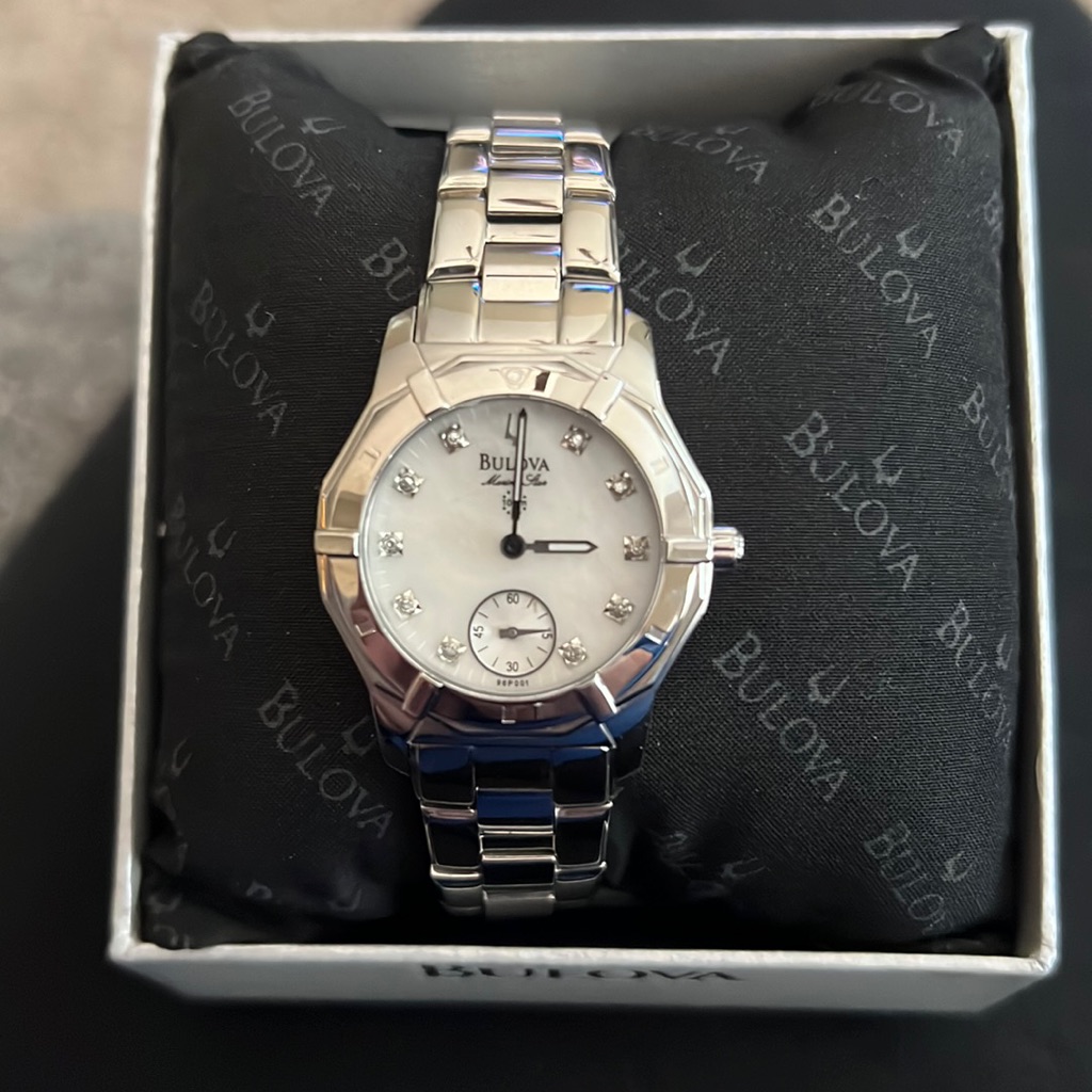 Bulova Marine Star Ladies Watch. Mother Of Pearl. Stainless Steel